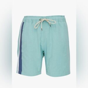 FAHERTY- Beacon Teal Stripe Swim Trunks Swim Suit Beach Resort Summer